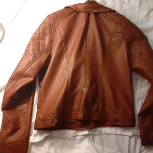 Brown leather jacket